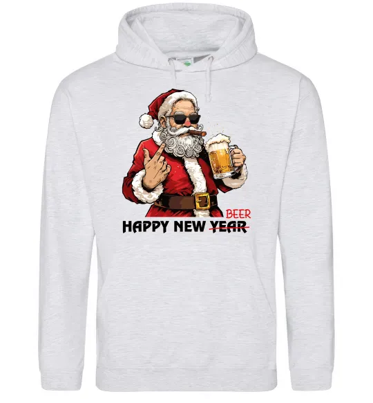 Женская толстовка (худи) Happy New Beer Серый меланж фото