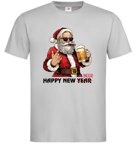 Мужская футболка Happy New Beer Серый фото