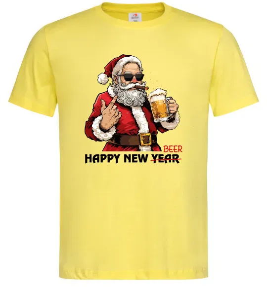 Мужская футболка Happy New Beer Лимонный фото