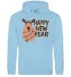 Жіноча толстовка (худі) Новорічна капібара Блакитний фото