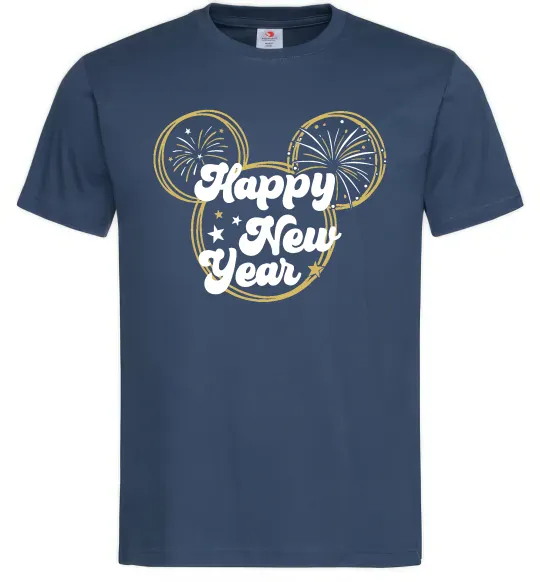 Чоловіча футболка Happy New Year Mickey Темно-синій фото