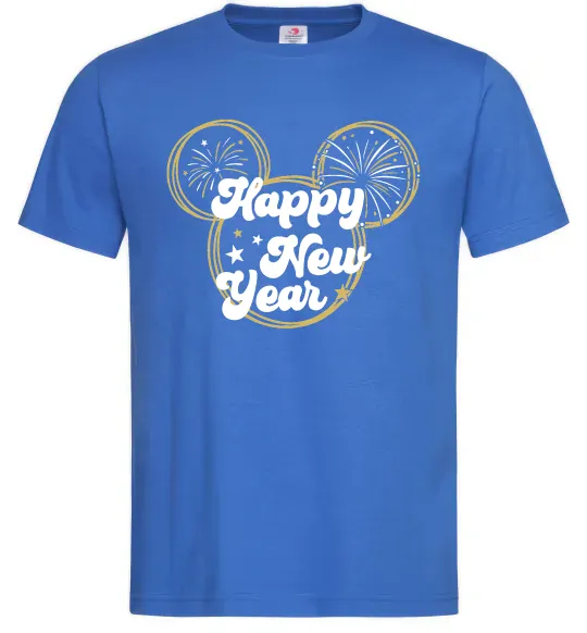 Чоловіча футболка Happy New Year Mickey Яскраво-синій фото