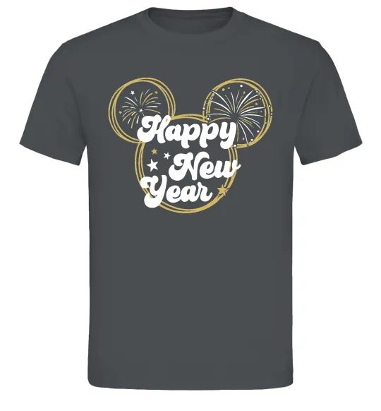 Чоловіча футболка Happy New Year Mickey Графіт фото