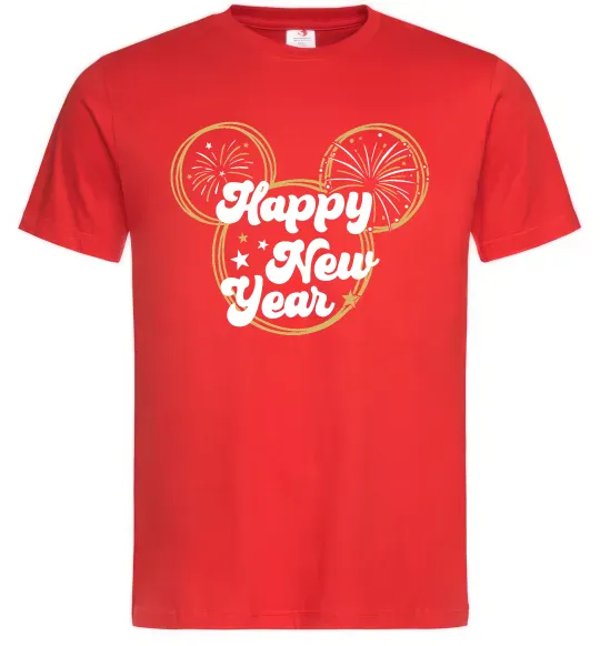 Чоловіча футболка Happy New Year Mickey Червоний фото