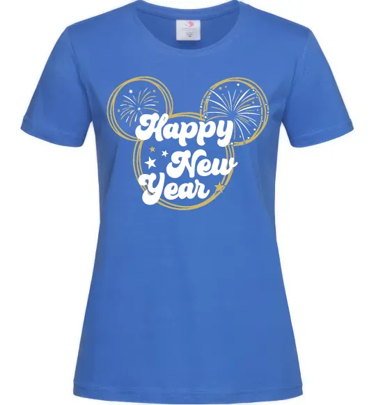 Жіноча футболка Happy New Year Mickey Яскраво-синій фото