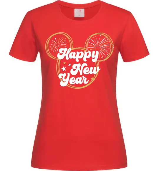 Жіноча футболка Happy New Year Mickey Червоний фото