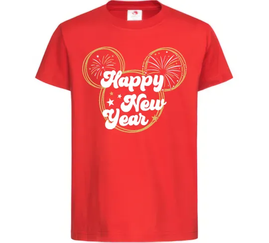 Дитяча футболка Happy New Year Mickey Червоний фото
