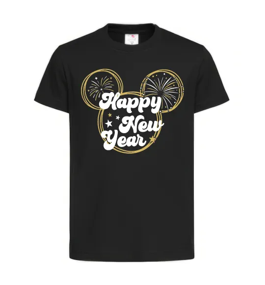 Детская футболка Happy New Year Mickey Черный фото