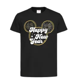 Дитяча футболка Happy New Year Mickey Чорний фото