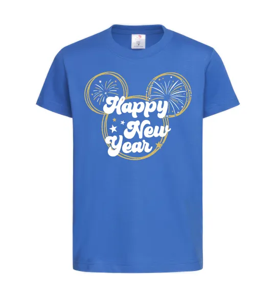 Детская футболка Happy New Year Mickey Ярко-синий фото