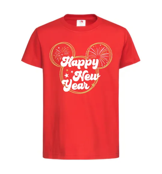 Детская футболка Happy New Year Mickey Красный фото
