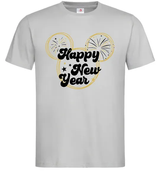 Чоловіча футболка Happy New Year Mickey Сірий фото