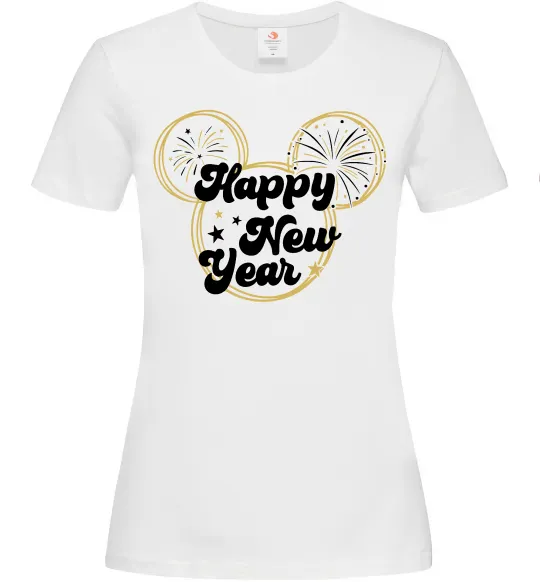 Жіноча футболка Happy New Year Mickey Білий фото