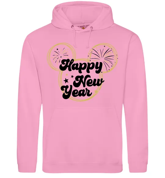 Чоловіча толстовка (худі) Happy New Year Mickey Рожевий фото