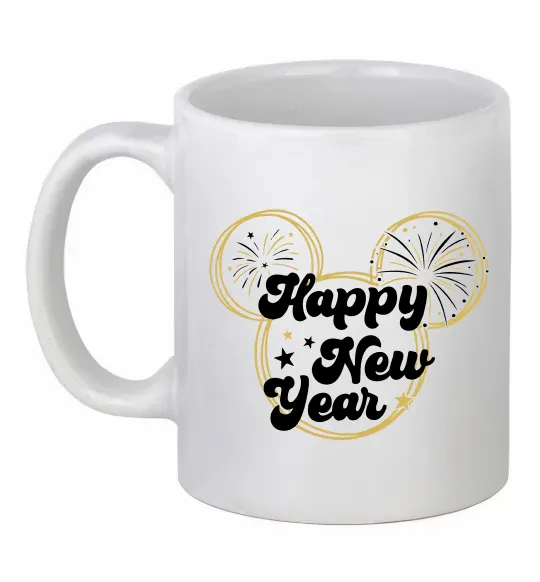 Чашка керамическая Happy New Year Mickey Белый фото