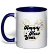 Чашка з кольоровою ручкою Happy New Year Mickey Глибокий темно-синій фото