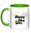 Чашка з кольоровою ручкою Happy New Year Mickey Лаймовий фото