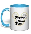 Чашка з кольоровою ручкою Happy New Year Mickey Блакитний фото