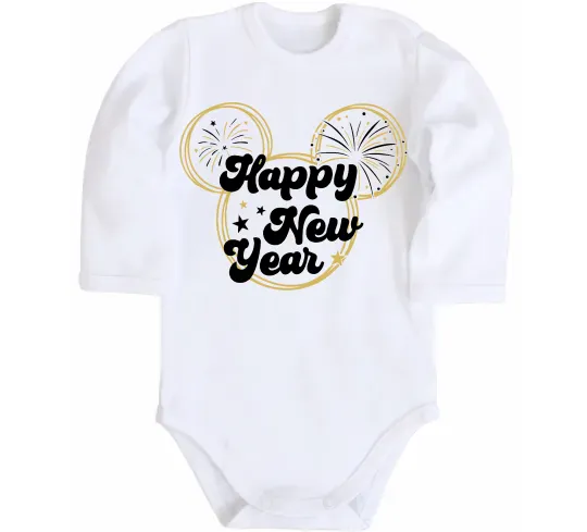 Дитячий бодік Happy New Year Mickey Білий фото