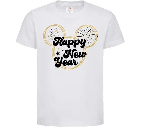 Дитяча футболка Happy New Year Mickey Білий фото