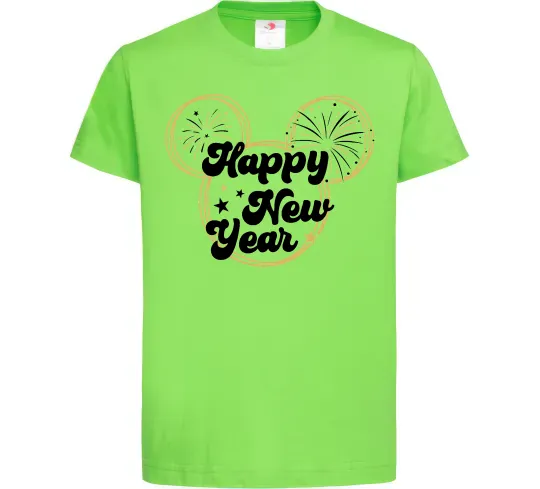 Дитяча футболка Happy New Year Mickey Лаймовий фото