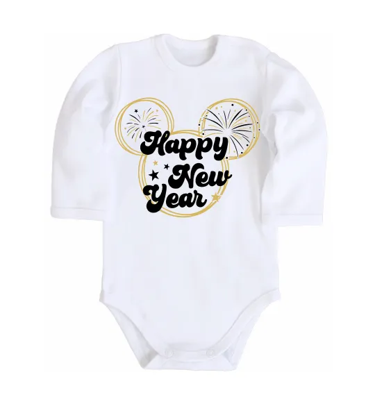 Дитячий бодік Happy New Year Mickey Білий фото