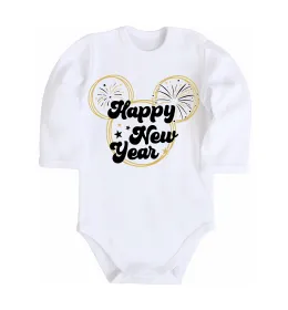 Детский боди Happy New Year Mickey Белый фото