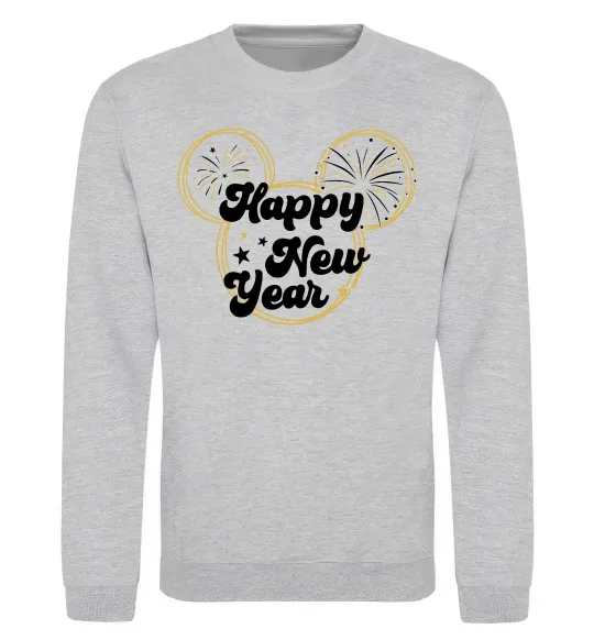 Свитшот Happy New Year Mickey Серый меланж фото
