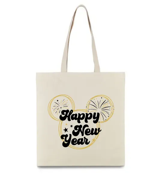 Еко-сумка Happy New Year Mickey Бежевий фото