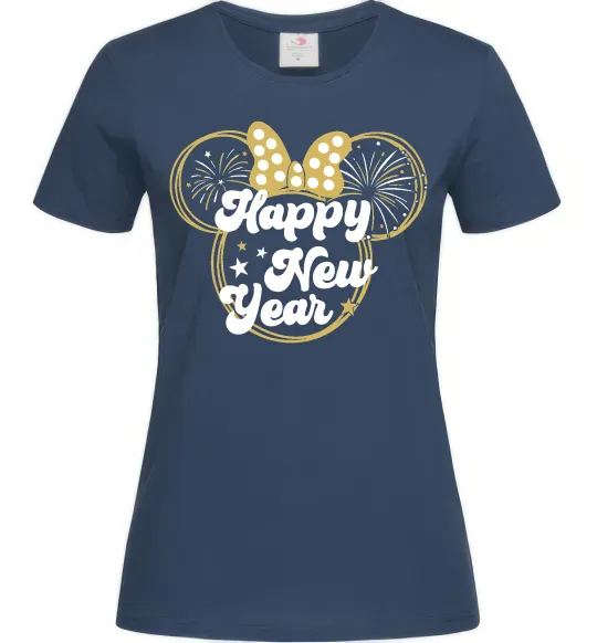Жіноча футболка Happy New Year Minnie Темно-синій фото