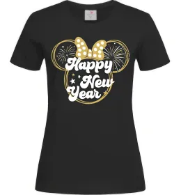 Жіноча футболка Happy New Year Minnie Чорний фото