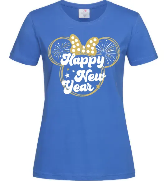 Жіноча футболка Happy New Year Minnie Яскраво-синій фото