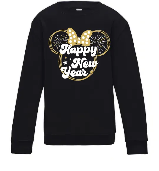 Детский Свитшот Happy New Year Minnie Черный фото