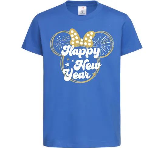 Дитяча футболка Happy New Year Minnie Яскраво-синій фото