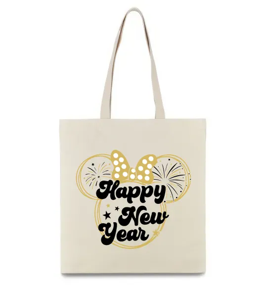 Еко-сумка Happy New Year Minnie Бежевий фото