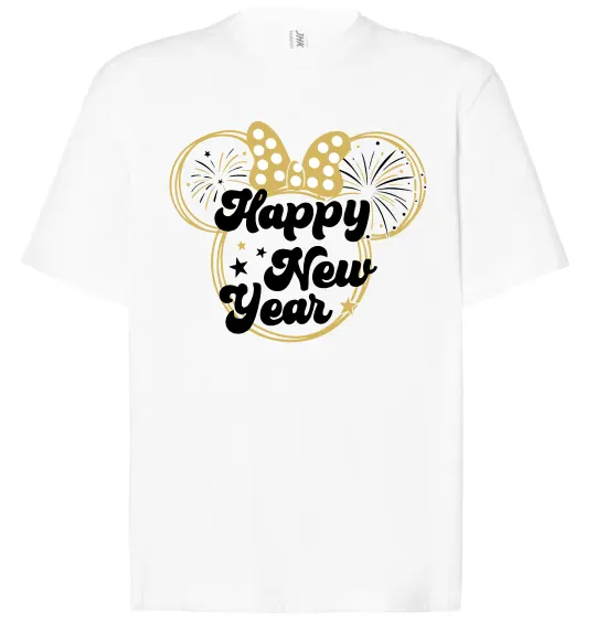 Футболка Оверсайз Happy New Year Minnie Белый фото