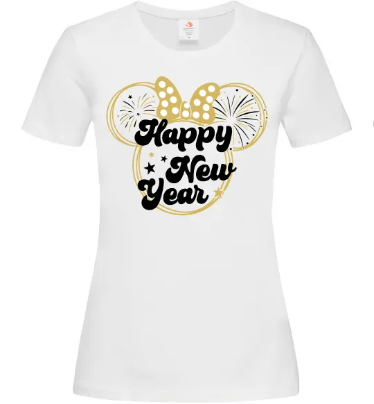 Жіноча футболка Happy New Year Minnie Білий фото