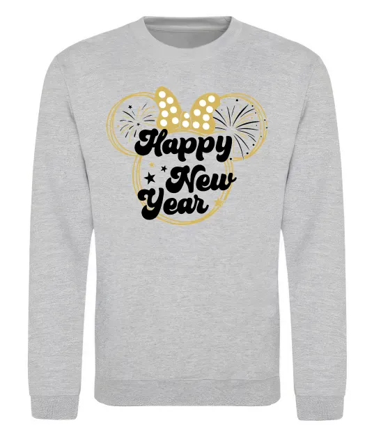 Свитшот Happy New Year Minnie Серый меланж фото