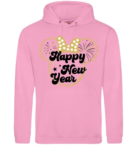 Женская толстовка (худи) Happy New Year Minnie Розовый фото