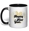 Чашка с цветной ручкой Happy New Year Minnie Черный фото