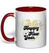Чашка с цветной ручкой Happy New Year Minnie Красный фото