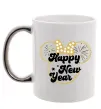 Чашка с цветной ручкой Happy New Year Minnie Серебро фото