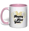 Чашка с цветной ручкой Happy New Year Minnie Нежно розовый фото