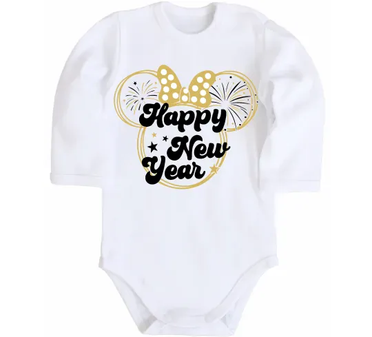 Детский боди Happy New Year Minnie Белый фото
