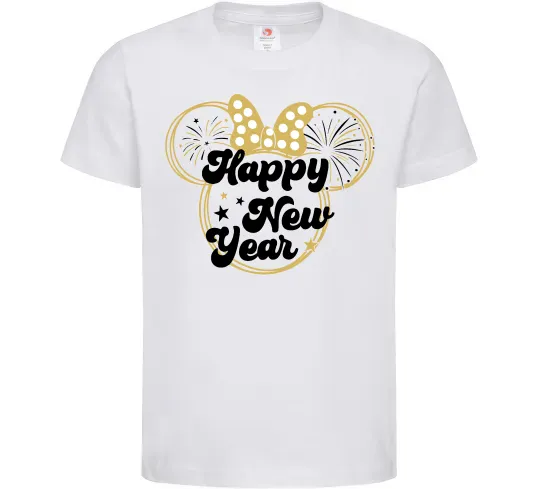 Дитяча футболка Happy New Year Minnie Білий фото