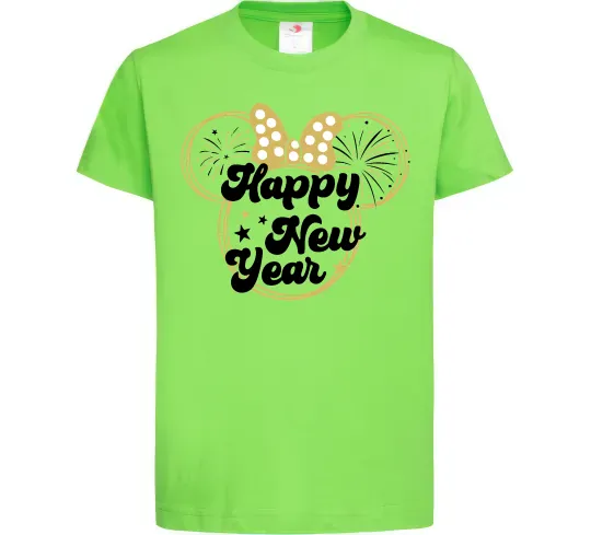 Дитяча футболка Happy New Year Minnie Лаймовий фото