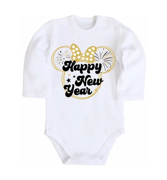 Детский боди Happy New Year Minnie Белый фото