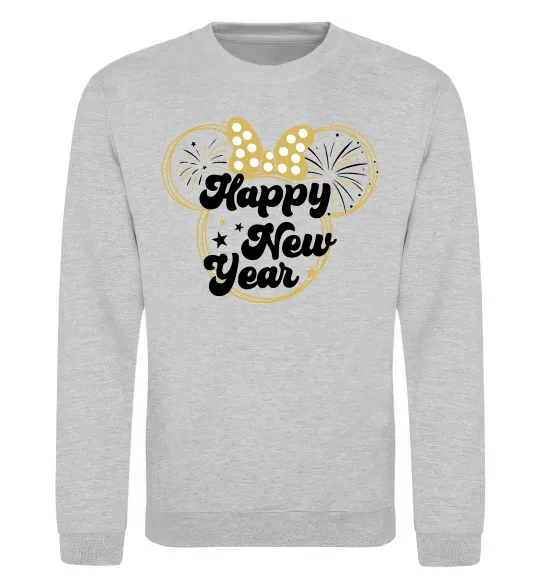 Свитшот Happy New Year Minnie Серый меланж фото
