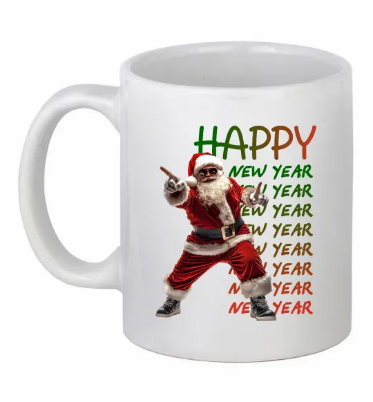 Чашка керамическая Santa dancing Белый фото