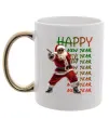 Чашка с цветной ручкой Santa dancing Золото Чашка с цветной ручкой Santa dancing Золото фото